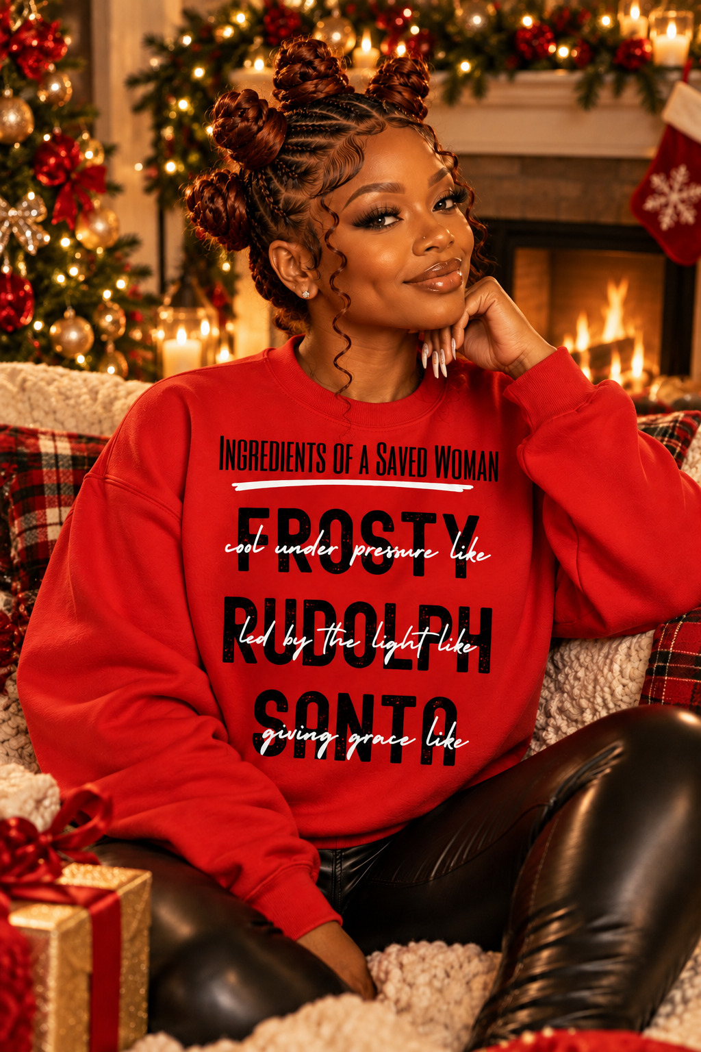 Saved Woman Christian Christmas Sweatshirt